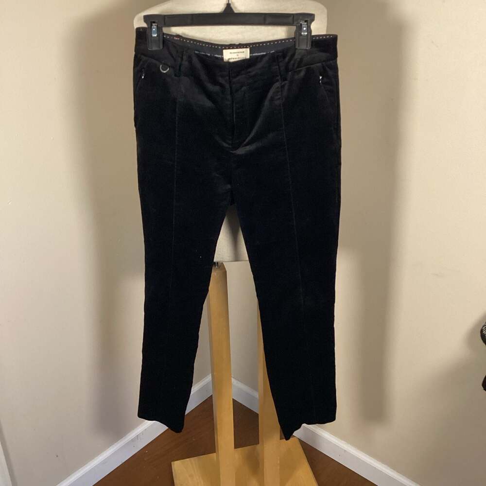 Anthropologie The Essential Velvet Slim Trousers in Black